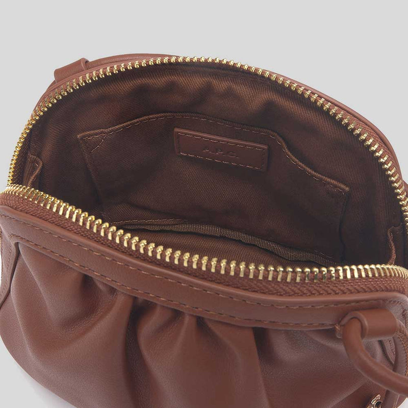 A.P.C. Ninon Small Drawstring Bag Nut Brown PUAATF61765