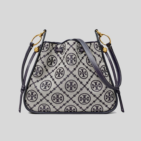 Tory Burch T Monogram Jacquard Bell Bag Tory Navy 139098 lussocitta lusso città