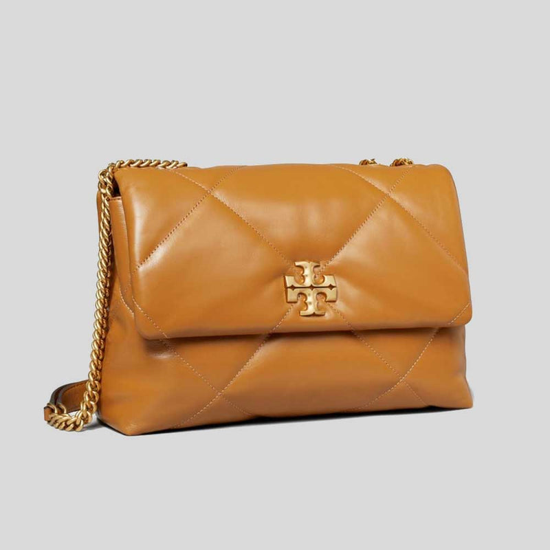 TORY BURCH Kira Diamond Quilt Convertible Shoulder Bag Tan 154704