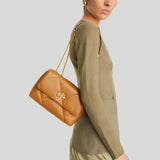 TORY BURCH Small Kira Diamond Quilt Convertible Shoulder Bag Tan 154706