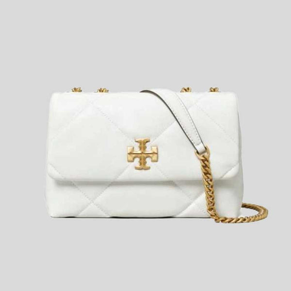 TORY BURCH Small Kira Diamond Quilt Convertible Shoulder Bag Blanc 154706 lussocitta lusso citta