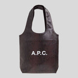 A.P.C Ninon Small Tote Bag Python-Embossed Blackberry PUABNM61861HAJ lussocitta lusso citta