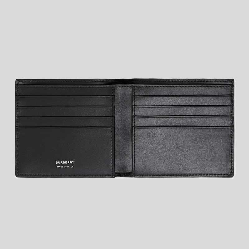 BURBERRY Men's Reg CC Grainy Leather Bifold Wallet Black 80840721