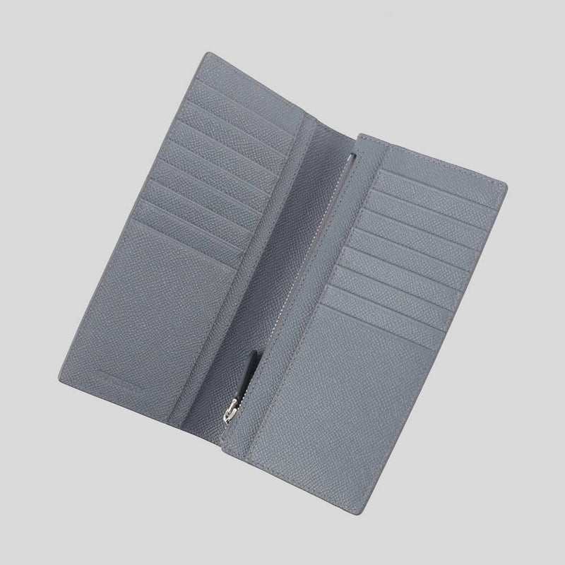 BURBERRY Embossed Logo Cavendish Grand Leather Long Bifold Wallet Store Grey 80742781