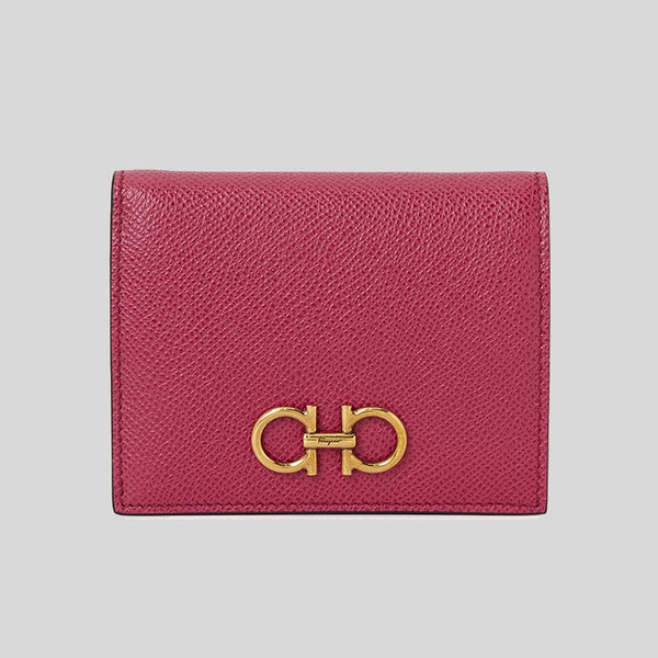 Salvatore Ferragamo Calf Leather Small Bifold Wallet Ribes 0755265 lussocitta lusso citta