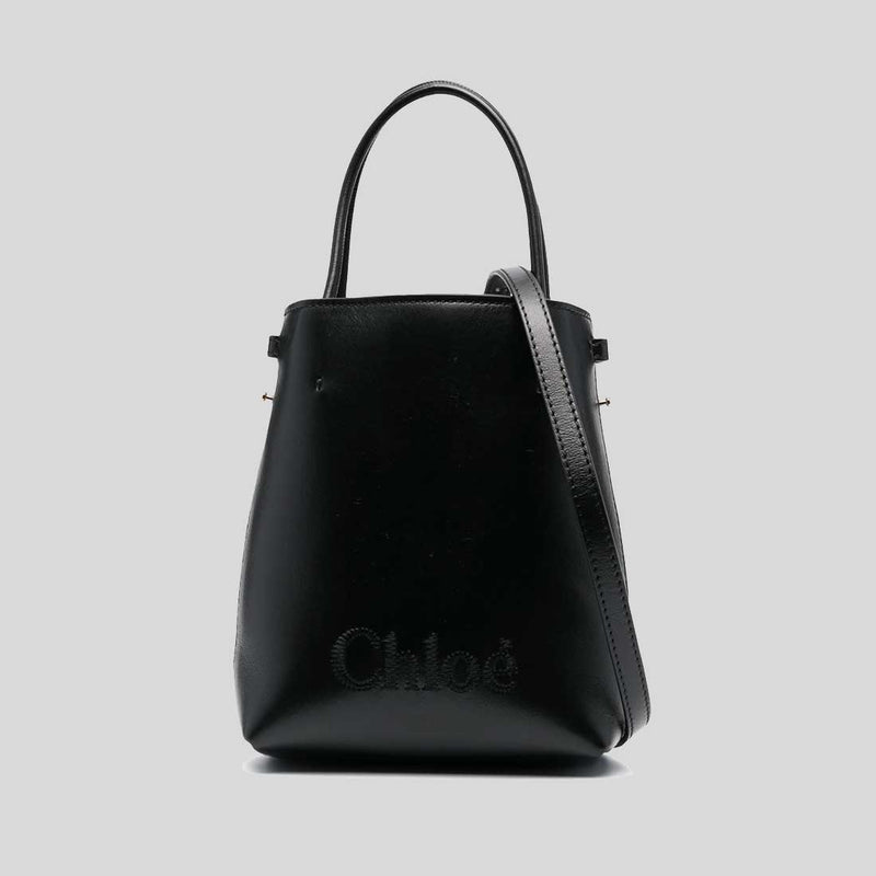 CHLOE Micro Chloe Sense Tote Bag In Soft Leather Black CHC23UP873I10001 lussocitta lusso citta