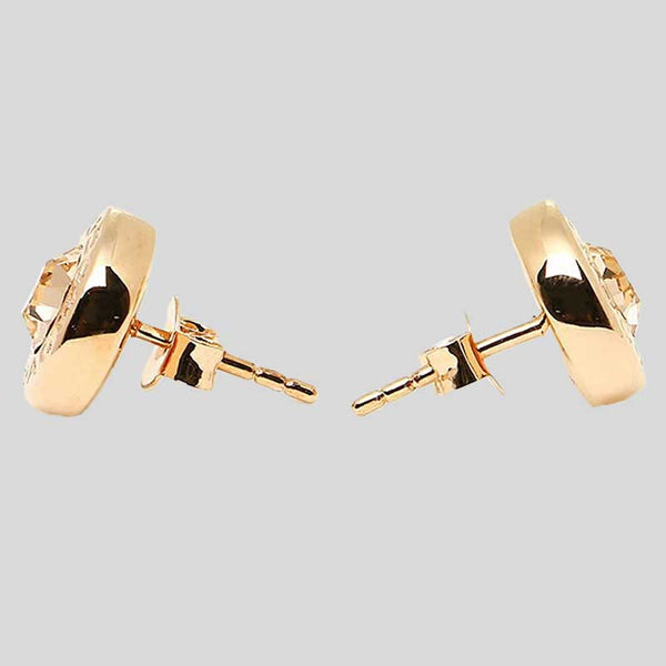 COACH Open Circle Stone Stud Earrings Gold F54516