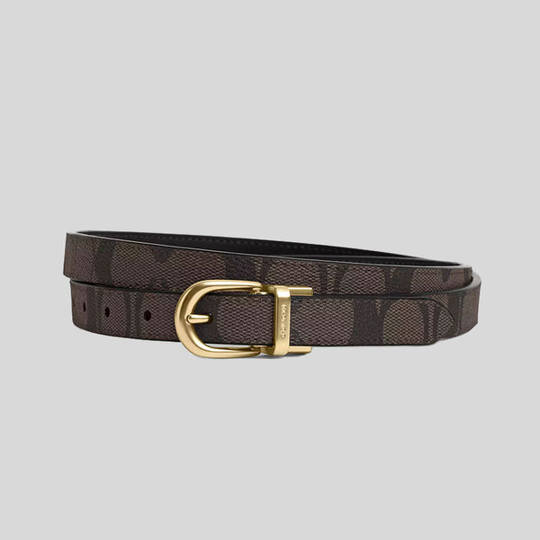 COACH Women's Classic Buckle Cut To Size Reversible Belt Brown Black CR443