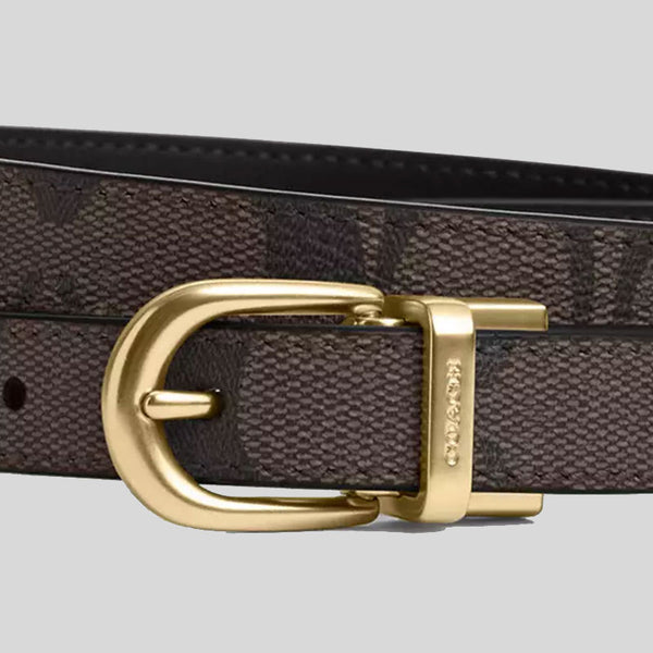 COACH Women's Classic Buckle Cut To Size Reversible Belt Brown Black CR443