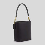 COACH City Bucket Bag In Pebble Leather Black CT801