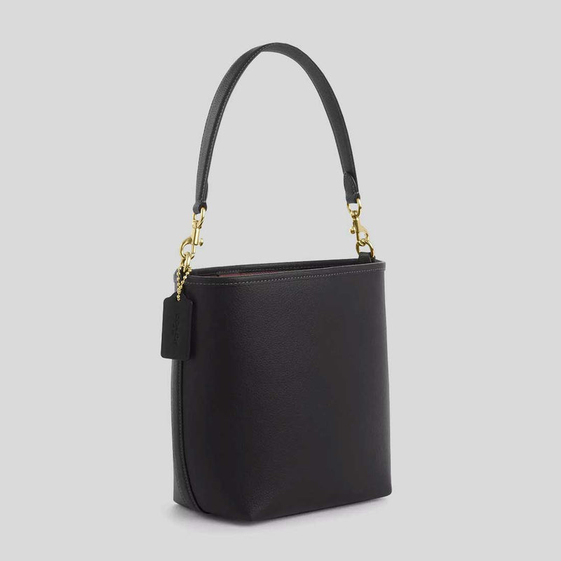 COACH City Bucket Bag In Pebble Leather Black CT801