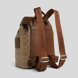 COACH Pace Large Backpack In Signature Canvas Khaki Saddle CT810