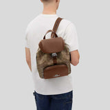 COACH Pace Large Backpack In Signature Canvas Khaki Saddle CT810