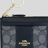 COACH Mini Id Skinny In Signature Jacquard Midnight Navy Multi CU988