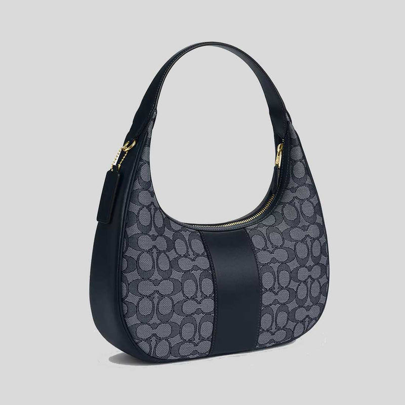 COACH Carmen Shoulder Bag In Signature Jacquard Navy/Midnight CV001