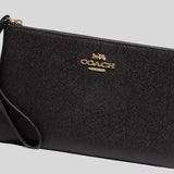 COACH Large Corner Zip Wristlet Black CV395