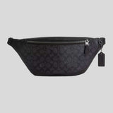 COACH Warren Belt Bag In Signature Canvas Charcoal Black CV926