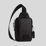 COACH Edge L Pack In Signature Canvas Charcoal/Black CW347