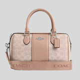 COACH Rowan Satchel Bag In Signature Canvas Sand/Taupe CW376