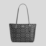 COACH Fiona Zip Tote Bag In Signature Canvas Gunmetal-Multi CW396