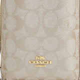 COACH Phone Crossbody Bag In Signature Canvas Champagne Multi CW401