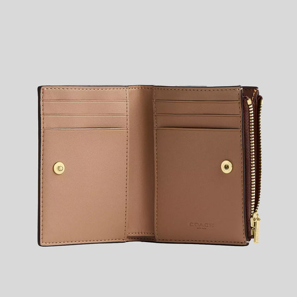 COACH Bifold Wallet In Signature Canvas Tan/Brown CW803