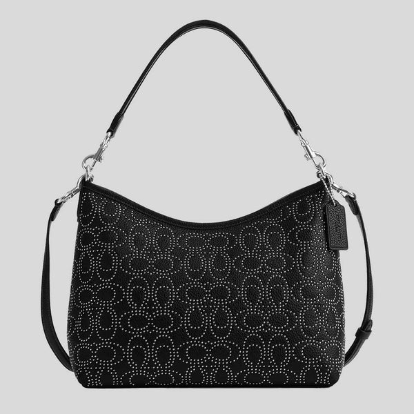 COACH Laurel Shoulder Bag With Signature Rivets Black CX258