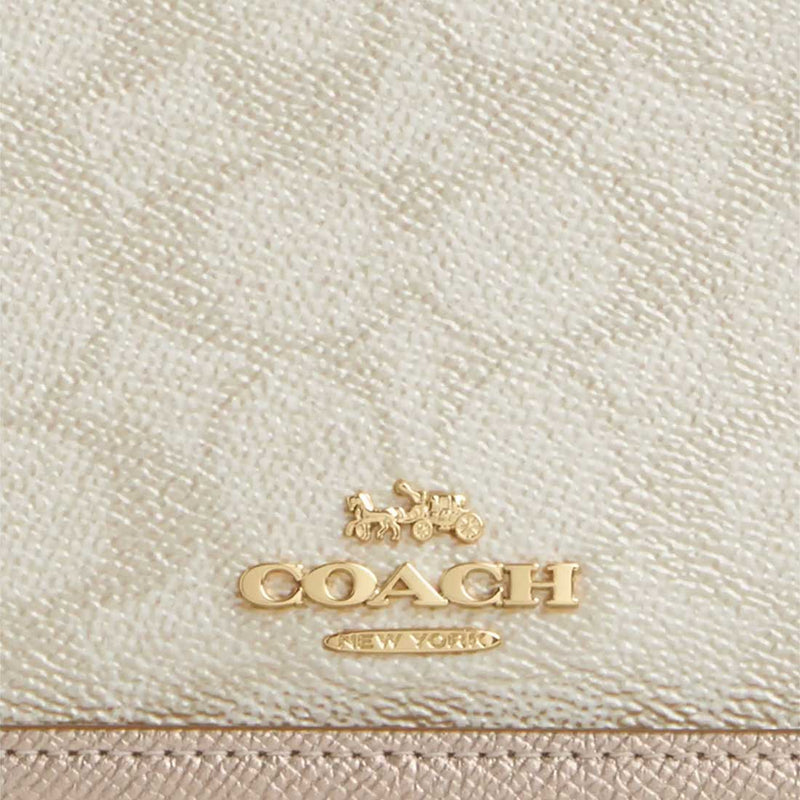 COACH Lysa Top Handle Bag In Signature Canvas Champagne Multi CX576