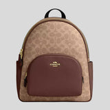 COACH Court Backpack In Signature Canvas Tan/Brown CZ176