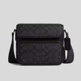 COACH Sullivan Flap Crossbody Bag In Signature Canvas Charcoal/Black CZ396