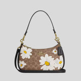 COACH Teri Shoulder Bag In Signature Canvas With Floral Print Tan Multi CZ586