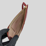 FERRAGAMO Leather Wristlet Pouch Rosso/Bonbon 0680638