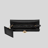 Ferragamo Gancini Calf Leather Continental Wallet Black 683312