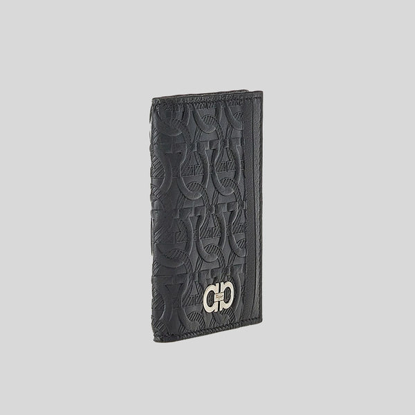 Ferragamo Gancini Credit Card Holder Black 753599