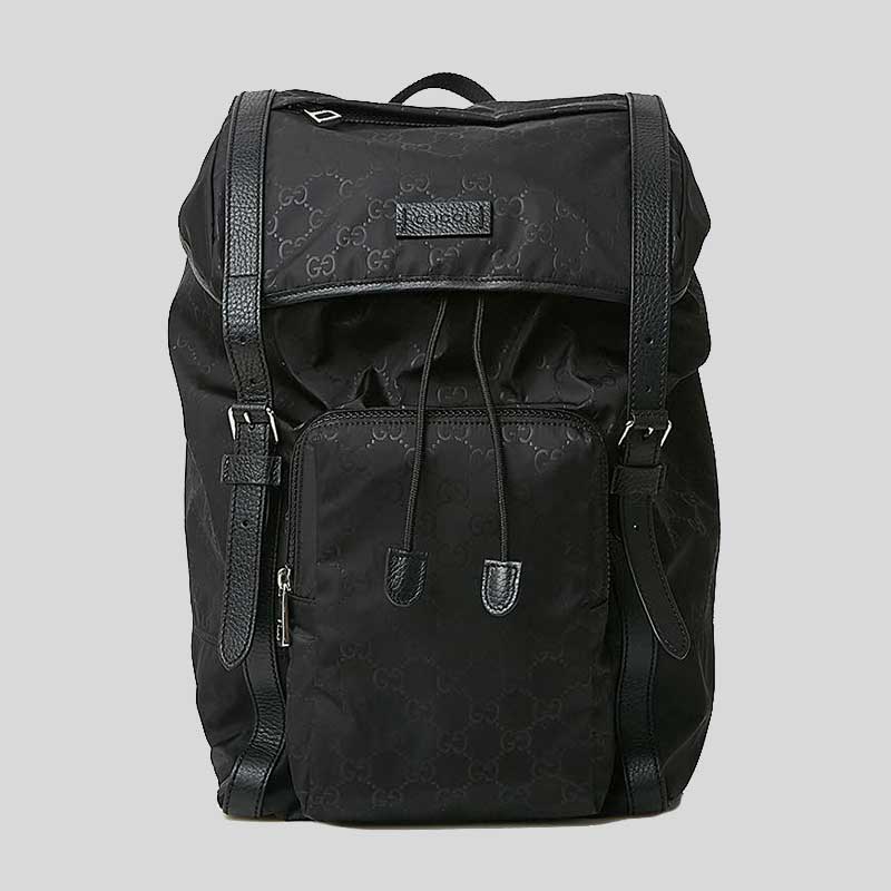 GUCCI Guccissima Unisex Signature GG Nylon Backpack Black 510336