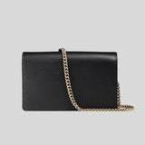 GUCCI Soho Wallet on Chain Leather Cross Body Clutch Bag Black 598211