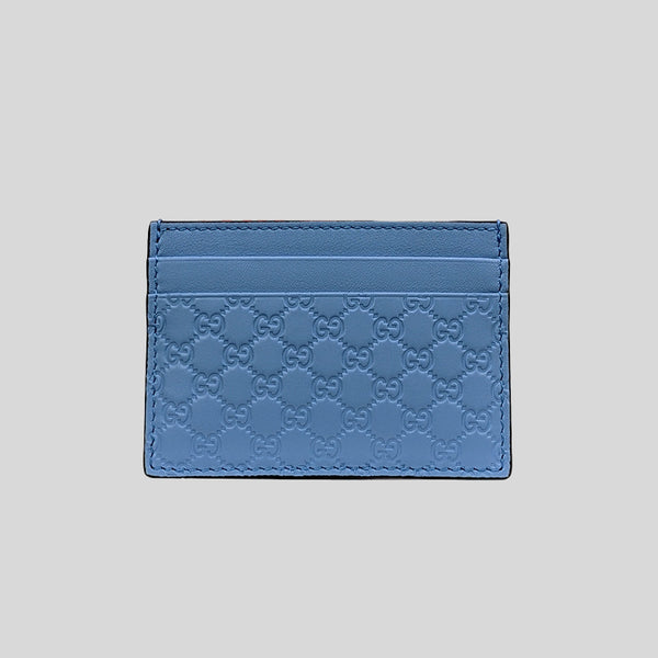 GUCCI Microguccissima Card Holder Blue 476010