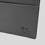 GUCCI Men's Leather Bifold Wallet With Interlock GG Logo Black 610464