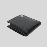 GUCCI Men's Leather Bifold Coin Wallet With Interlock GG Logo Black 610466