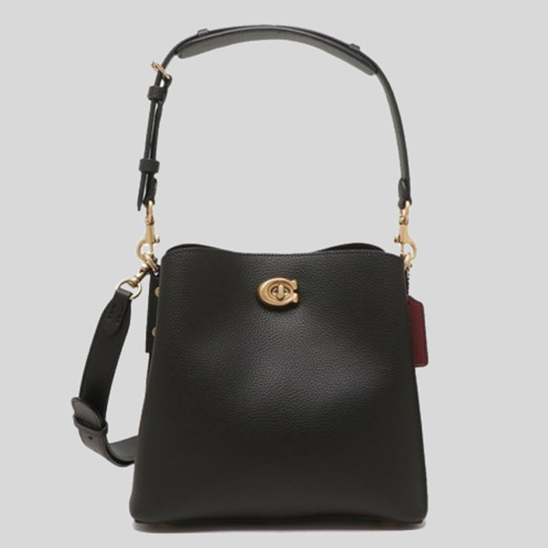 COACH Willow Bucket Bag In Pebble Leather Black C3916