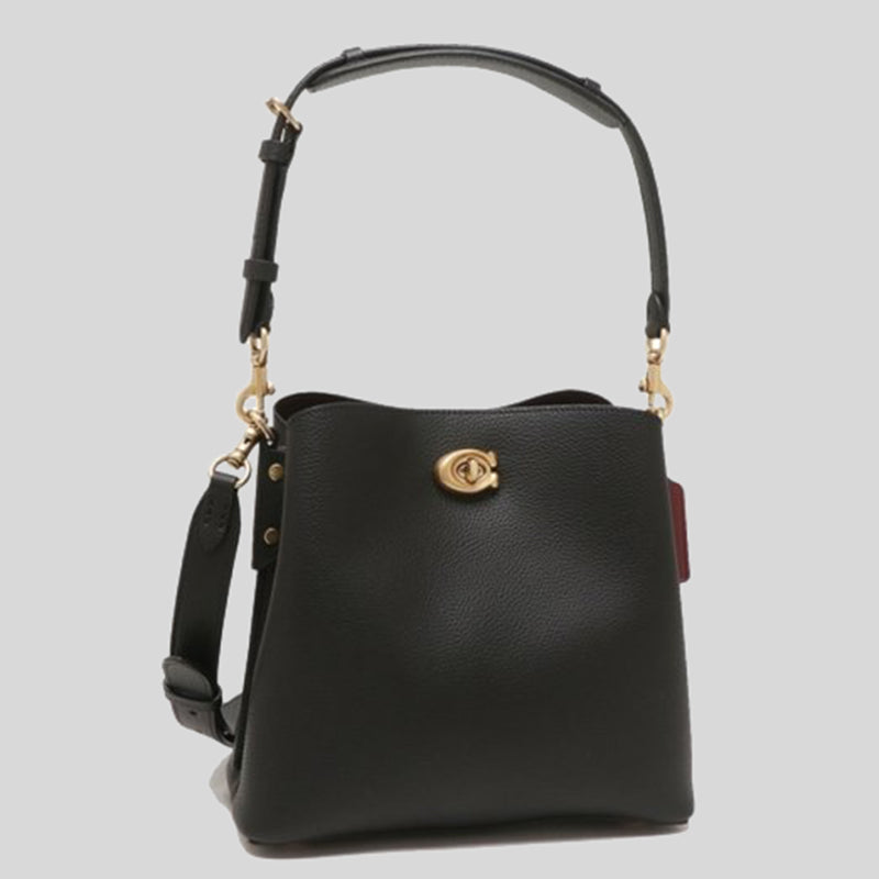 COACH Willow Bucket Bag In Pebble Leather Black C3916