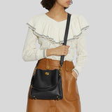 COACH Willow Bucket Bag In Pebble Leather Black C3916