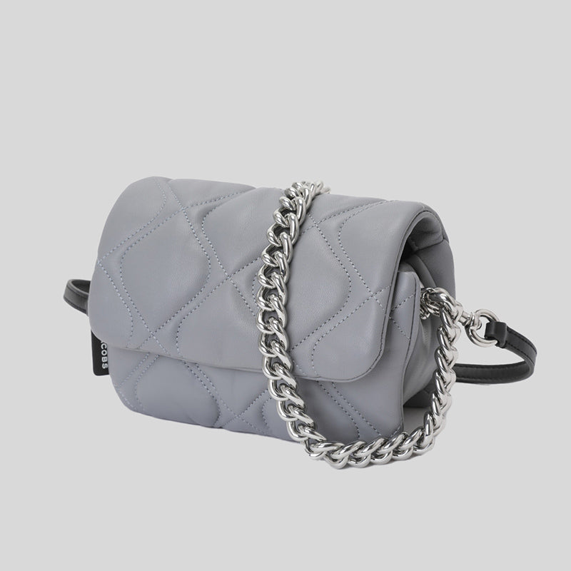 Marc Jacobs Pillow Small Grey Quilted Leather Shoulder Crossbody