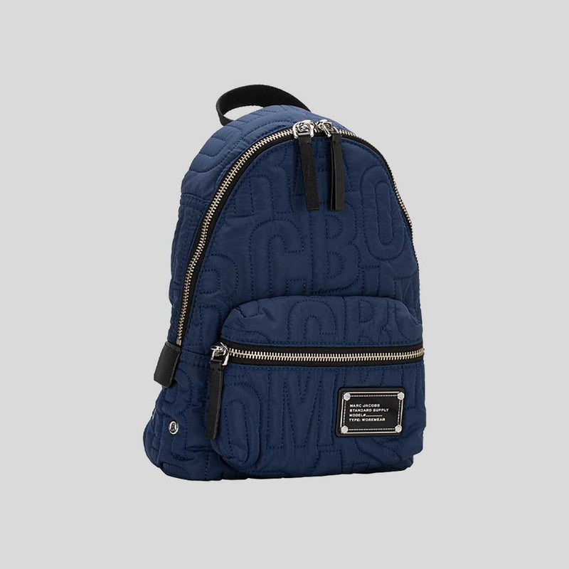 MARC JACOBS Nylon Jumbled Logo Small Backpack Azure Blue 4S4HBP002H02