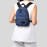 MARC JACOBS Nylon Jumbled Logo Small Backpack Azure Blue 4S4HBP002H02