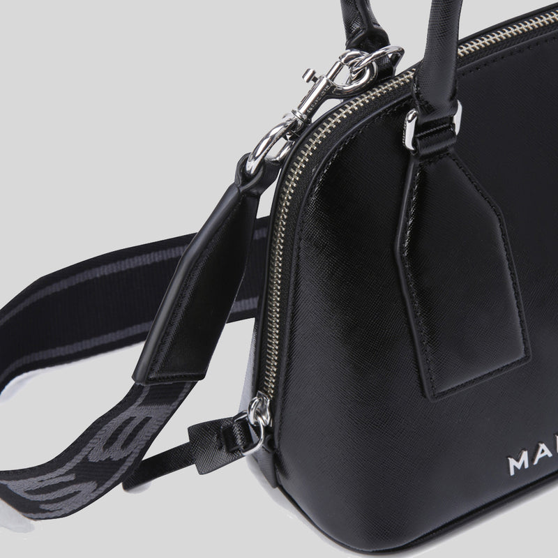 MARC JACOBS Small Leather Dome Satchel Crossbody Bag Black 4S4HSC003H02