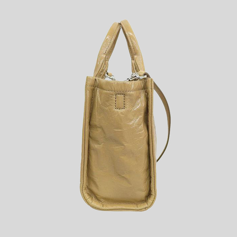 MARC JACOBS The Shiny Crinkle Small Tote Light Brown H065L01PF22