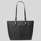 Michael Kors Jet Set Medium Logo Pocket Tote Bag Black 35F3GTVT3B