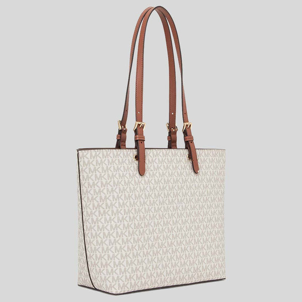 MICHAEL KORS Jet Set Medium Logo Pocket Tote Bag Vanilla 35F3GTVT3B