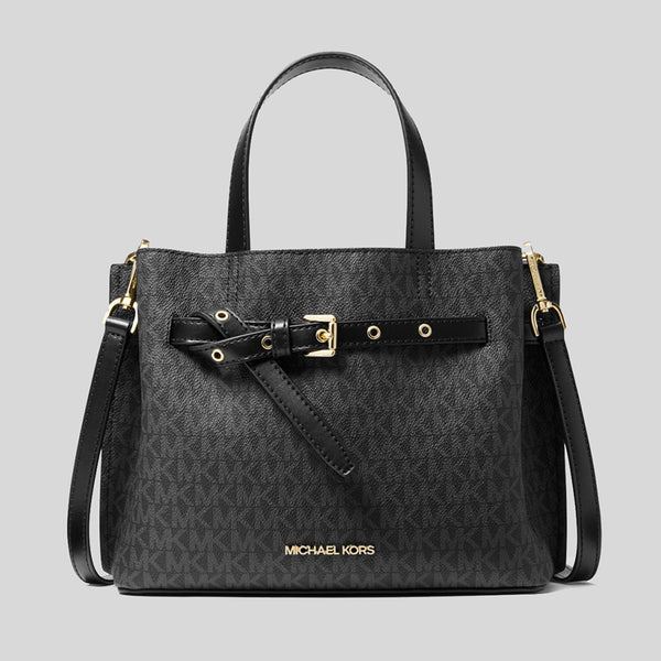 MICHAEL KORS Emilia Small Logo Satchel Black 35H0GU5S1B